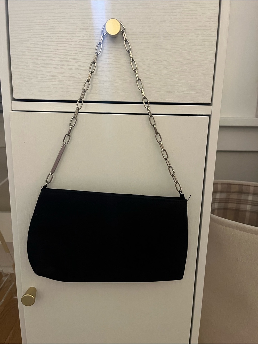 Polo by Ralph Lauren Black Mini Shoulder Bag with Silver Chain